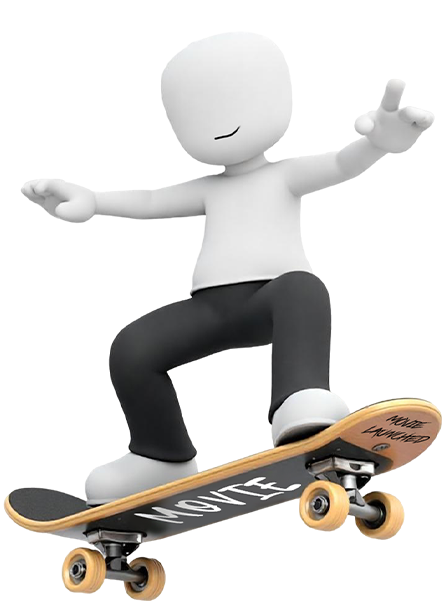 3D Character in chair with popcorn